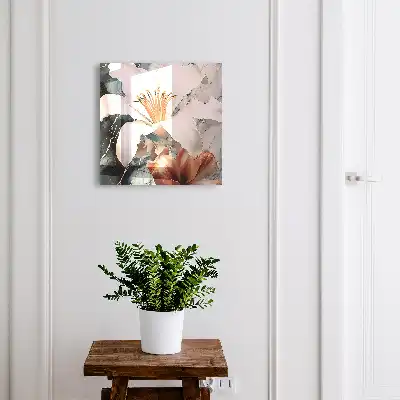 Wall mounted key cabinet Floral elegance in a contrasting setting