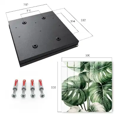 Key box for home Green leaves in white tones