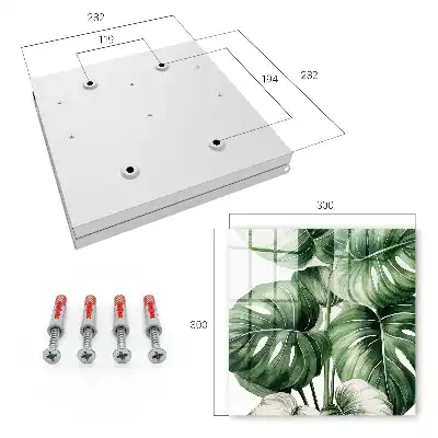 Key box for home Green leaves in white tones