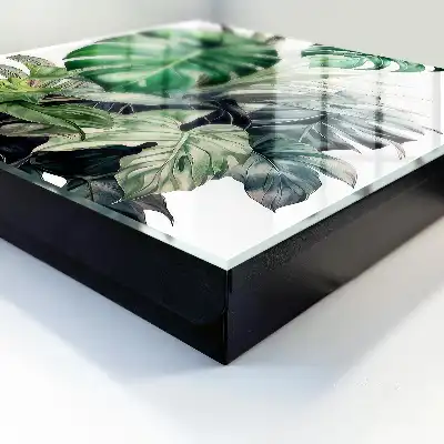 Decorative key box Exotic tropical leaves