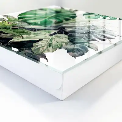 Decorative key box Exotic tropical leaves