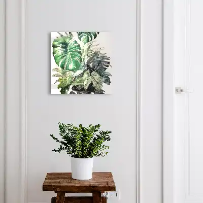 Decorative key box Exotic tropical leaves