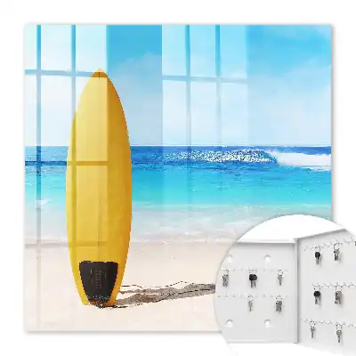 Wall mounted key cabinet Surfing paradise blue sky