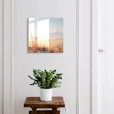 Wall mounted key box Grass landscape in pastel colors