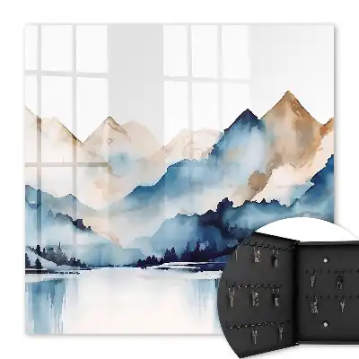 Key box for home Watercolor mountains background
