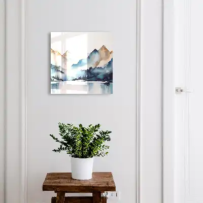 Key box for home Watercolor mountains background
