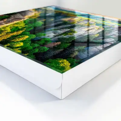 Wall mounted key cabinet Rocks and green forest