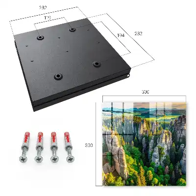 Wall mounted key cabinet Rocks and green forest