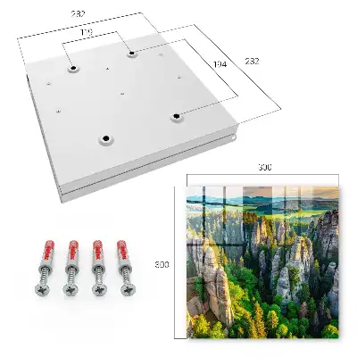 Wall mounted key cabinet Rocks and green forest