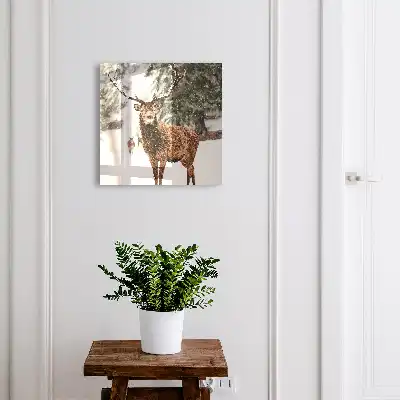 Key cabinet Winter landscape deer