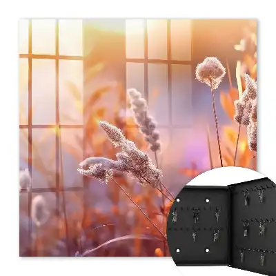 Wall mounted key cabinet Sunset plants light