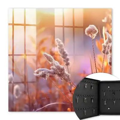 Wall mounted key cabinet Sunset plants light