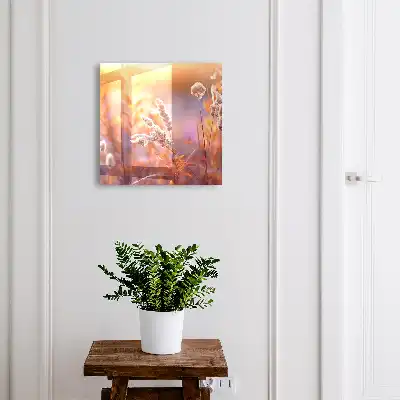 Wall mounted key cabinet Sunset plants light