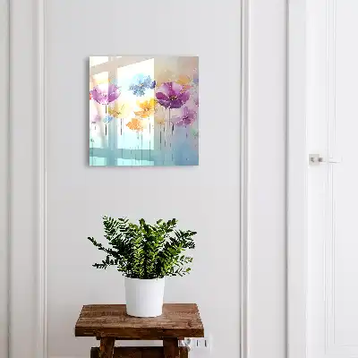 Wall mounted key box Colorful flowers full of energy