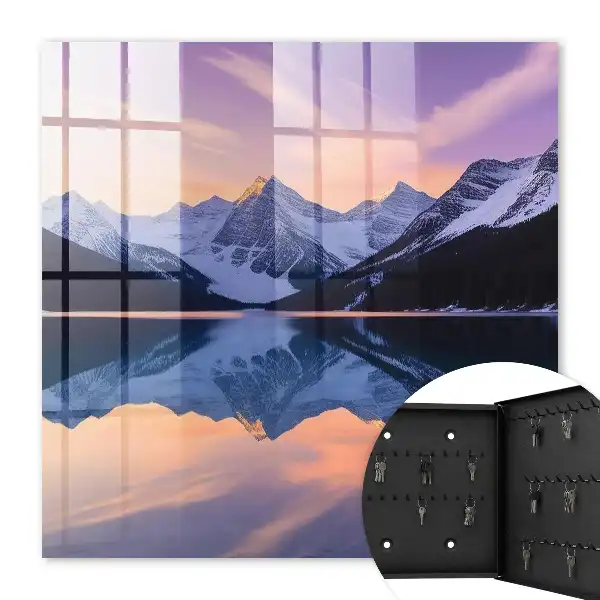 Wall mounted key cabinet Mountain world time