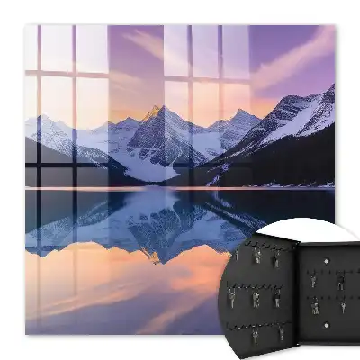 Wall mounted key cabinet Mountain world time
