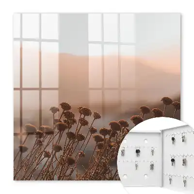 Key cabinet Autumn landscape with dry flowers