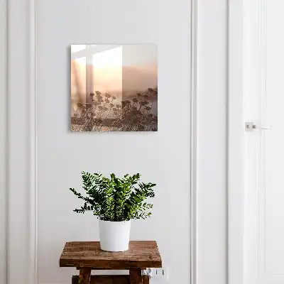 Key cabinet Autumn landscape with dry flowers
