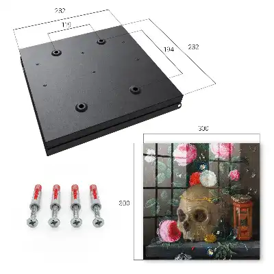 Wall mounted key box Skull and flowers balance of expression