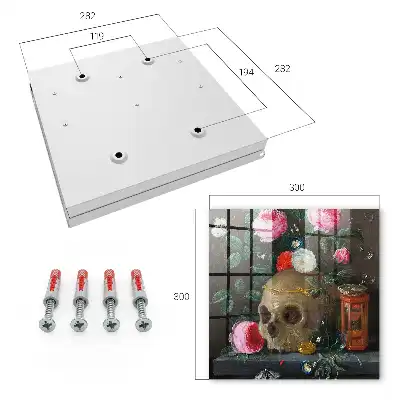 Wall mounted key box Skull and flowers balance of expression