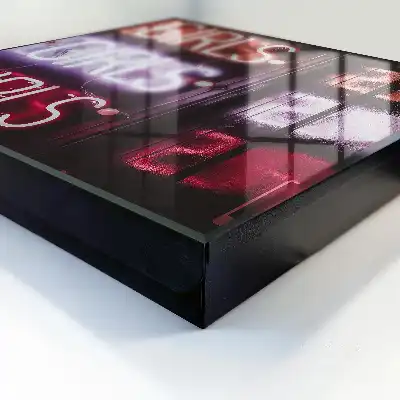 Wall mounted key cabinet Neon sign of the night city