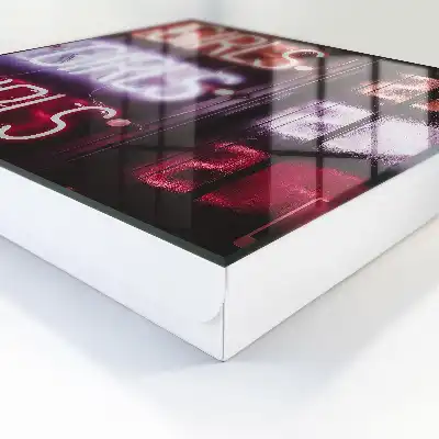 Wall mounted key cabinet Neon sign of the night city
