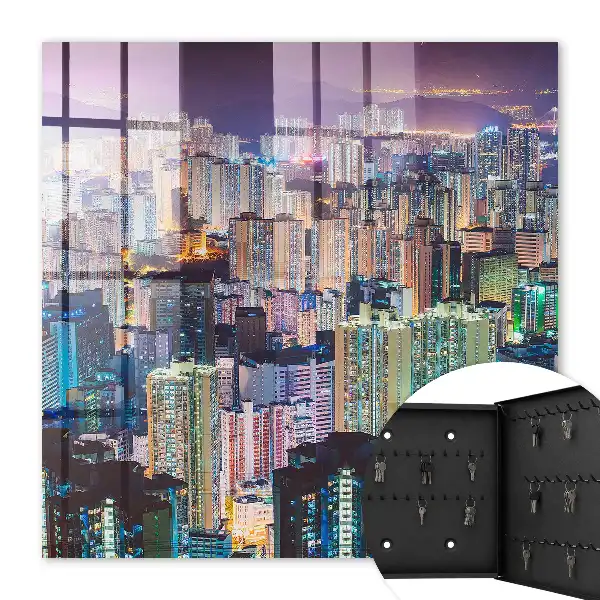 Key box for home City night of skyscraper lights
