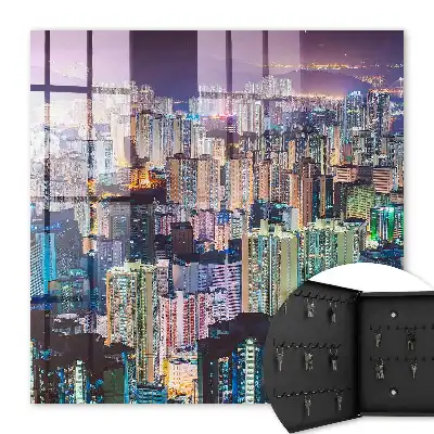 Key box for home City night of skyscraper lights