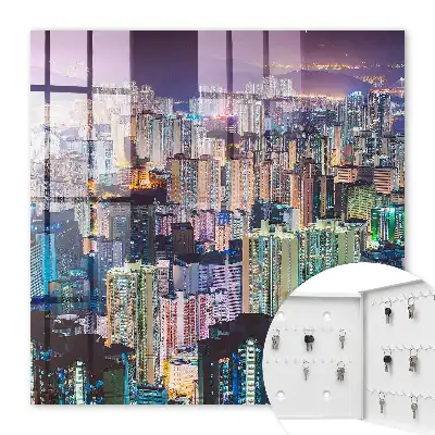 Key box for home City night of skyscraper lights