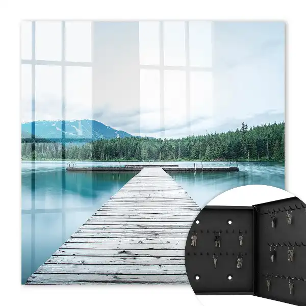 Decorative key box Lake of peace surrounded by mountains