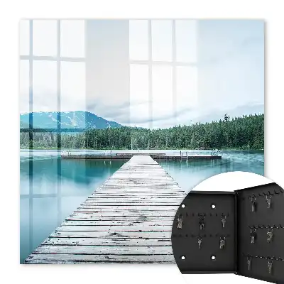 Decorative key box Lake of peace surrounded by mountains