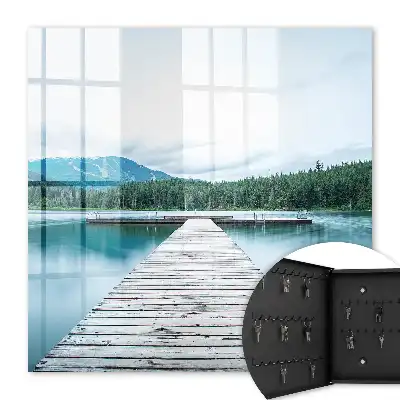 Decorative key box Lake of peace surrounded by mountains