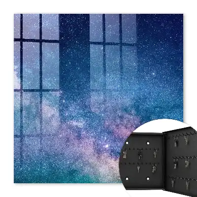 Wall mounted key box A cosmic night full of stars