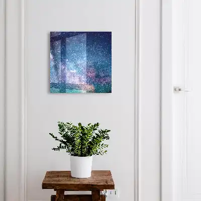 Wall mounted key box A cosmic night full of stars