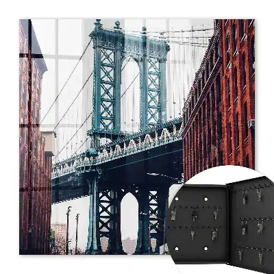 Decorative key box City brick bridge with buildings