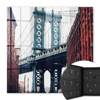 Decorative key box City brick bridge with buildings