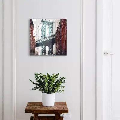 Decorative key box City brick bridge with buildings