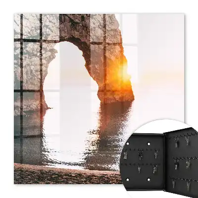 Wall mounted key box Rock Arch Sunrise