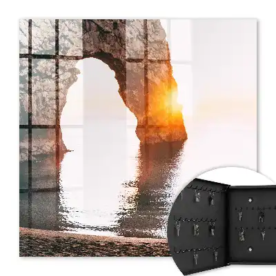 Wall mounted key box Rock Arch Sunrise