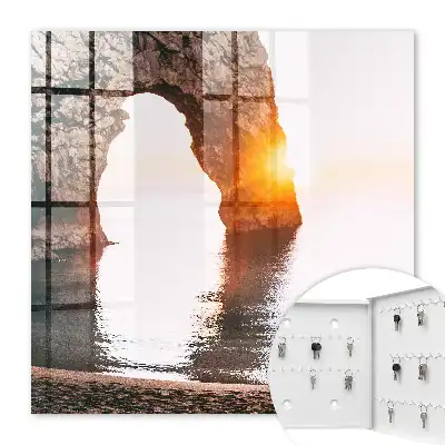 Wall mounted key box Rock Arch Sunrise