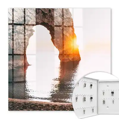Wall mounted key box Rock Arch Sunrise