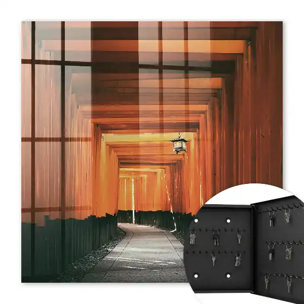Wall mounted key cabinet Yellow gates deep effect