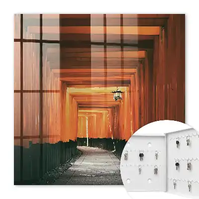 Wall mounted key cabinet Yellow gates deep effect