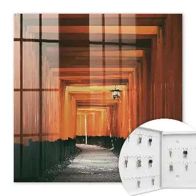 Wall mounted key cabinet Yellow gates deep effect