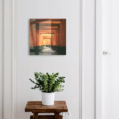 Wall mounted key cabinet Yellow gates deep effect