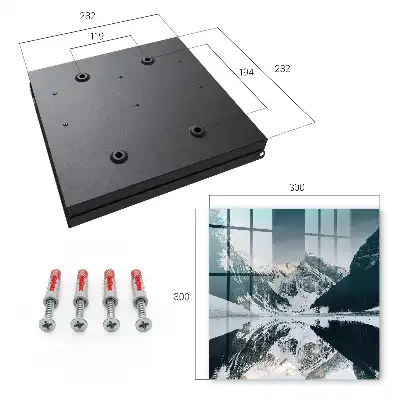 Wall mounted key box Winter landscape by the lake