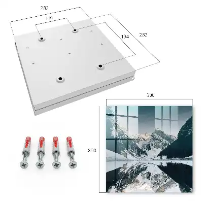 Wall mounted key box Winter landscape by the lake