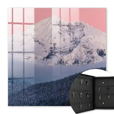 Decorative key box Winter peak in pink light