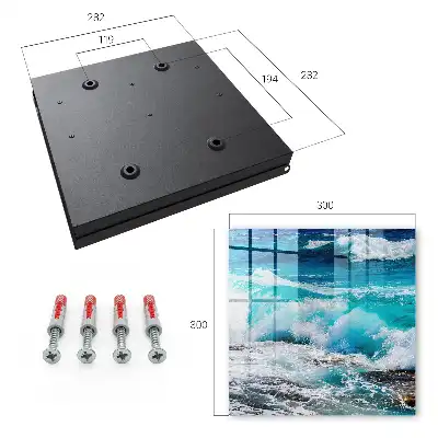 Wall mounted key box The power of waves with white foam