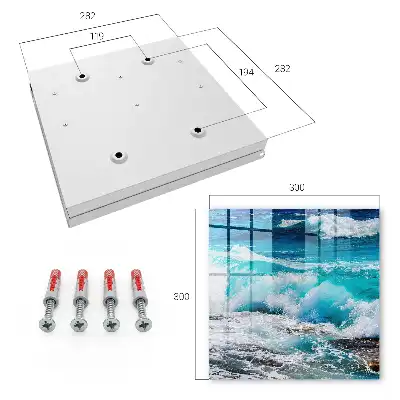 Wall mounted key box The power of waves with white foam